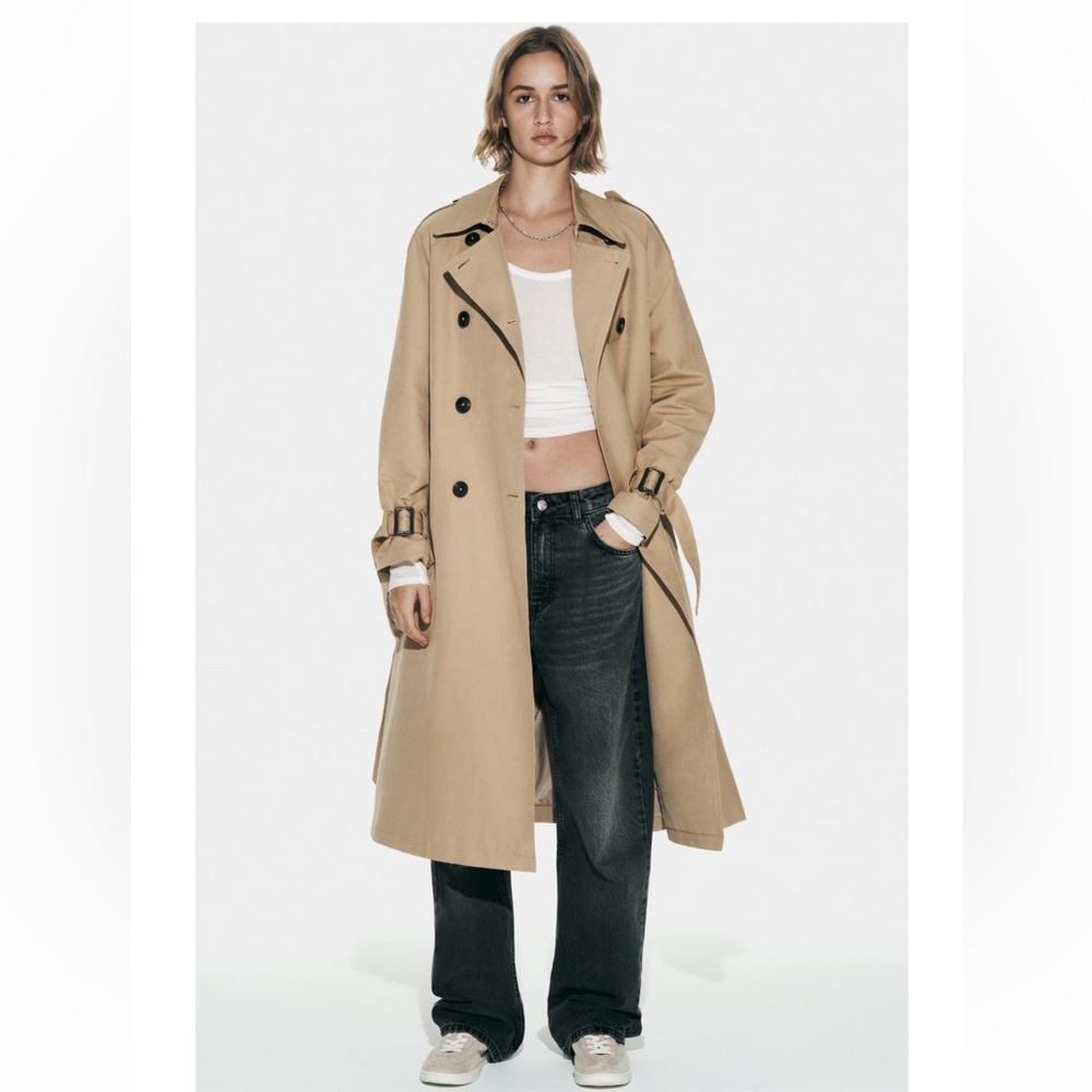 Zara double breasted long trench coat